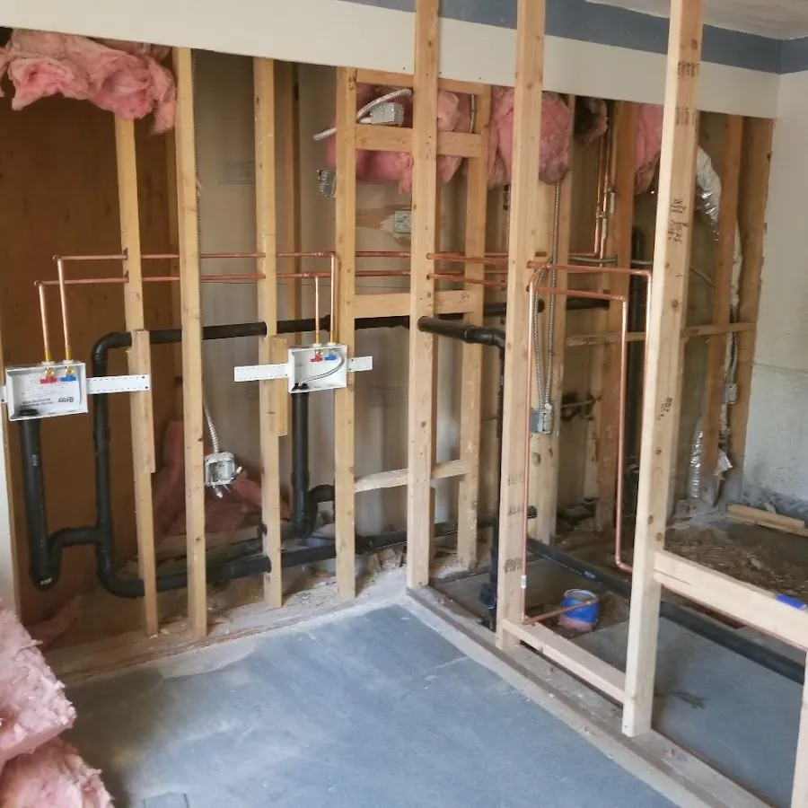 Copper pipe rough-in and plumbing installation in Peoria Heights